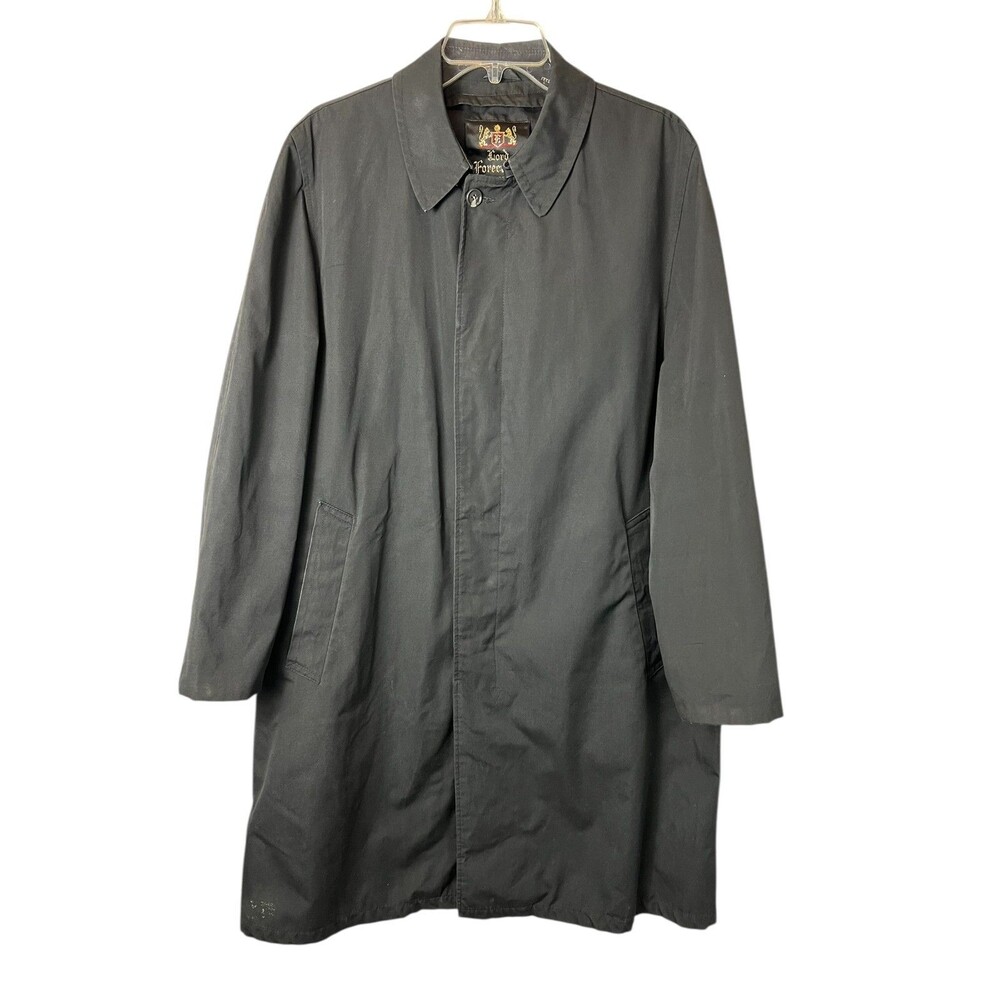 Lord Forecaster Courier Portland in the West Men's VTG Black Trench Coat Size 40
